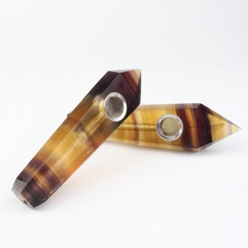 Yellow Fluorite Smoking Pipe