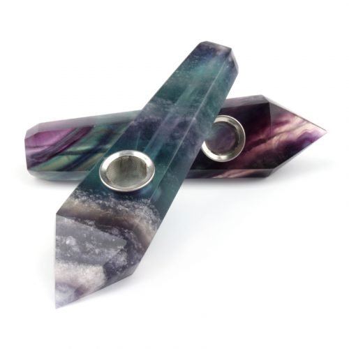 Rainbow Fluorite Smoking Pipe