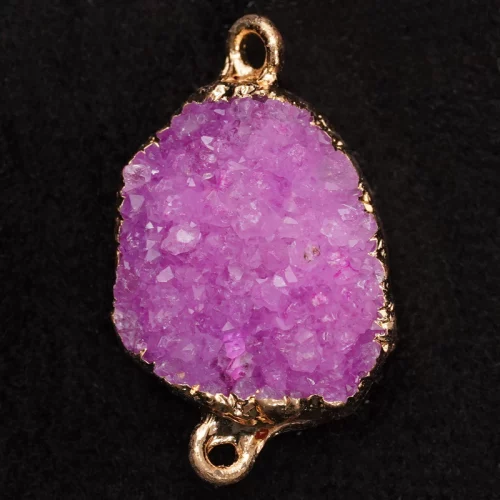 Pink Druzy Double Loop