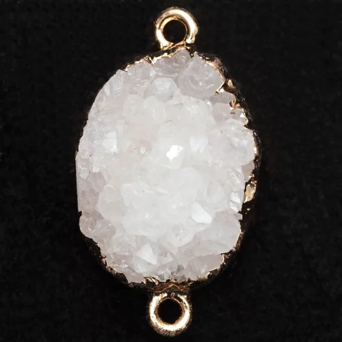 White Druzy Double Loop