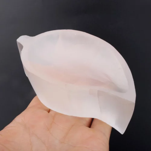 Selenite Bowl Leaf Shaped