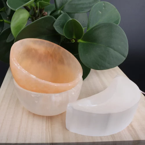 Selenite Bowl Crescent Moon Shaped