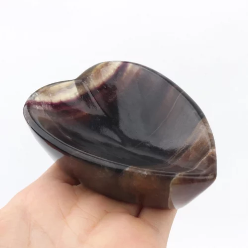Yellow Fluorite Bowl Heart Shaped