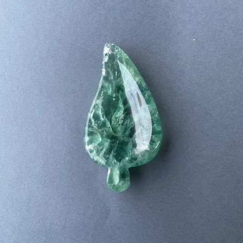 Green Fluorite Bowl Leaf Shaped