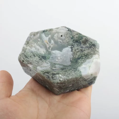 Moss Agate Bowl Hexagon Shaped