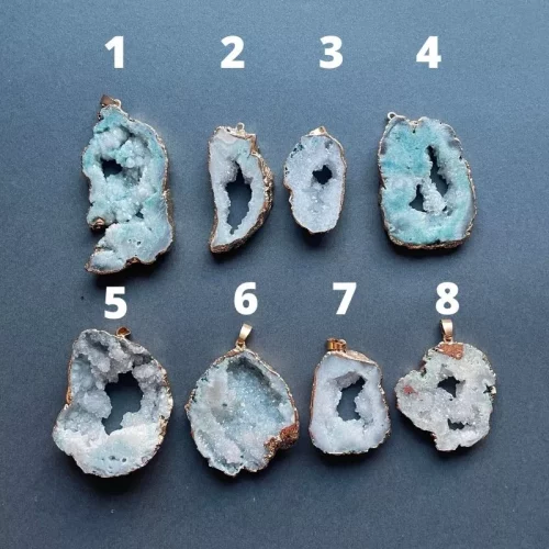 Druzy Agate Irregular Light-Blue