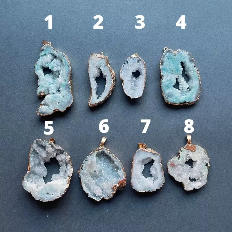 Perline Rotonde In Agata Druzy Rubyca, Blu Metallizzato Elettrolitico, 8 Mm: Per Gioielli Fai Da Te Scintillanti