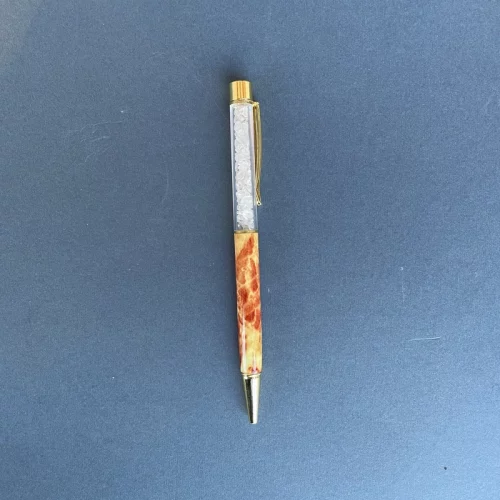 Clear Quartz Oragne Marble Pen
