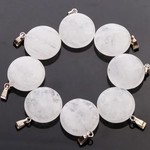 Clear Quartz Round Flat