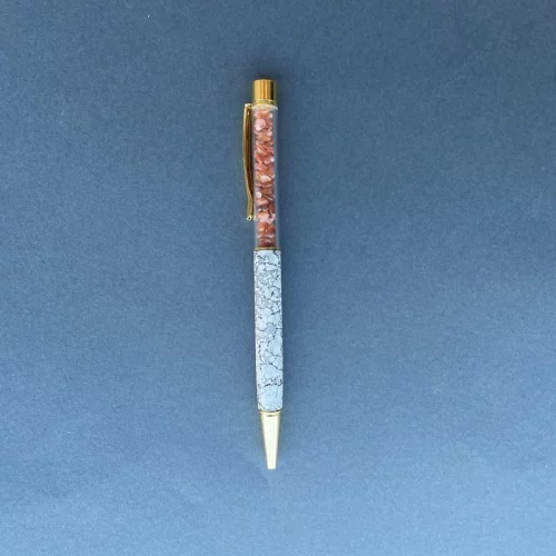 Red Quartz White Marble Pen