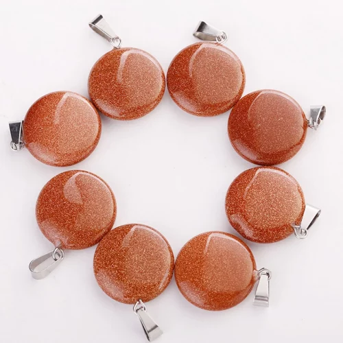 Gold Sandstone Round Flat