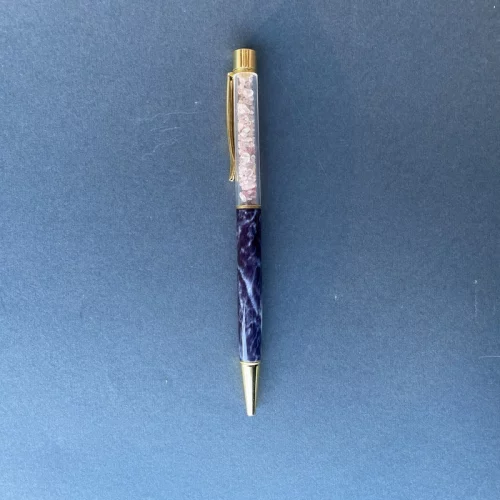 Rose Quartz Black Marble Pen