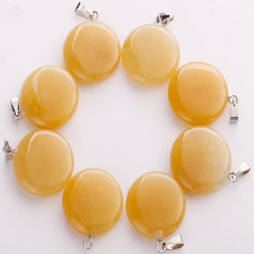 Yellow Jade Round Flat