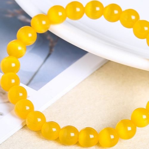 Yellow Cat's Eye Prayer Beads