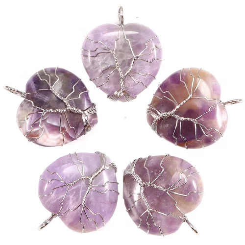 Amethyst Heart Wire