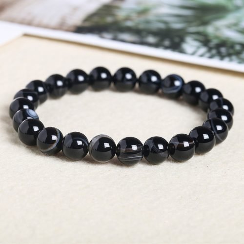 Black Lace Agate Bracelet