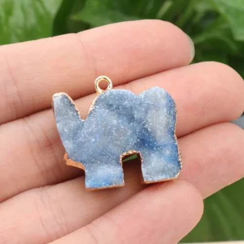Blue Druzy Elephant