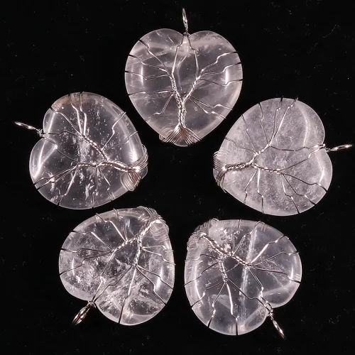 Clear Quartz Heart Wire