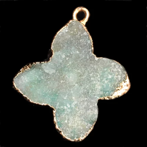 Aqua Druzy Clover