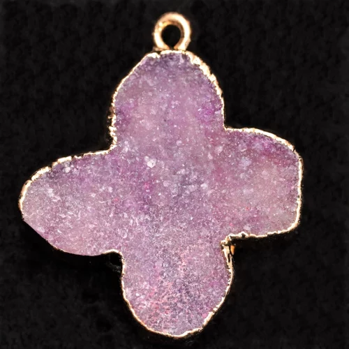 Pink Druzy Clover