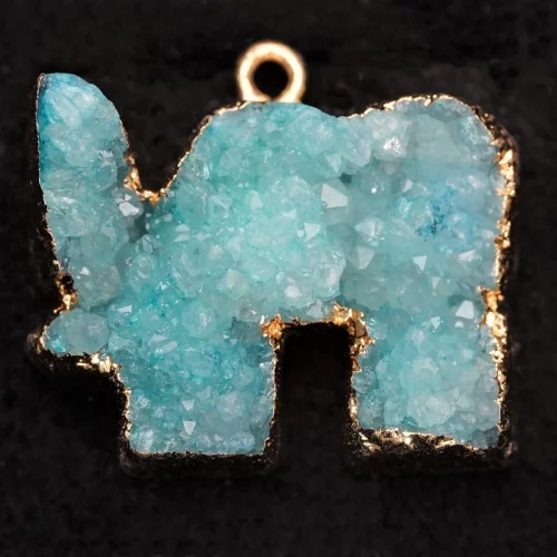 Peacock Druzy Elephant