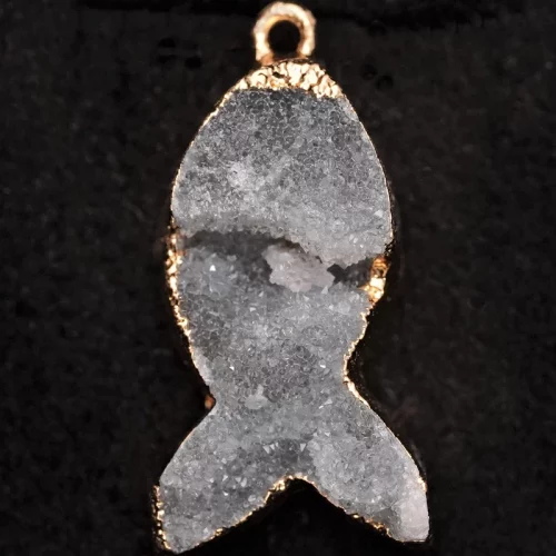 Grey Druzy Fish