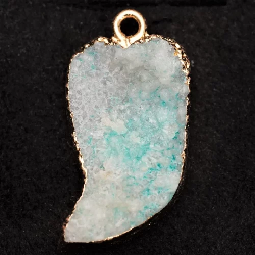 Aqua Druzy Leaf
