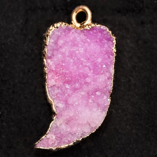 Pink Druzy Leaf