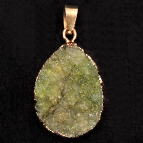 Green Druzy Small Oval