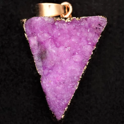 Pink Druzy Triangle