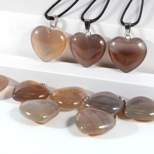 Grey Agate Heart