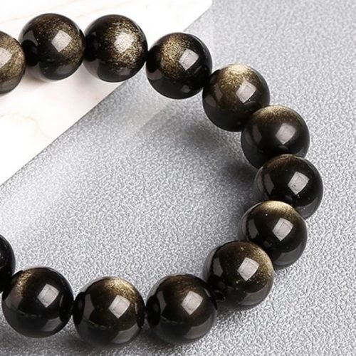 Gold Sheen Black Obsidian Prayer Beads