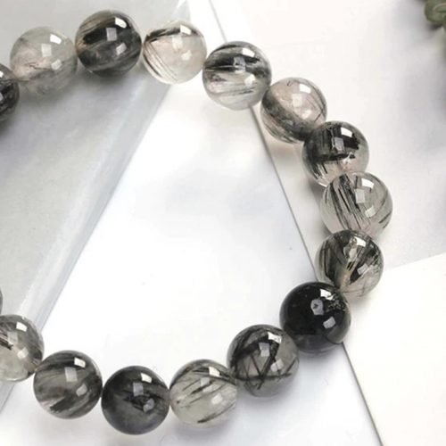 Black Rutilated Quartz Prayer Beads