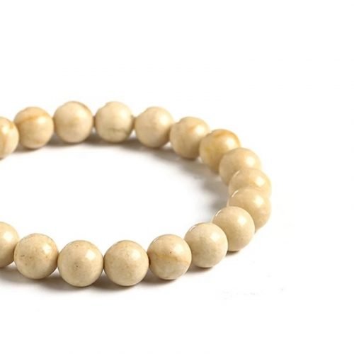 White Fossil Prayer Beads