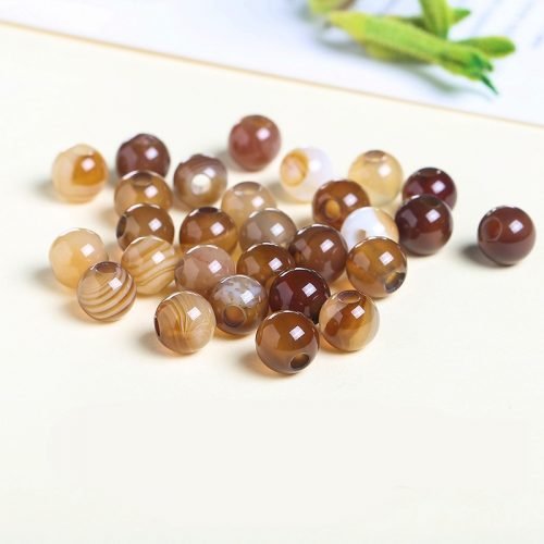 Brown Agate Round Big Hole