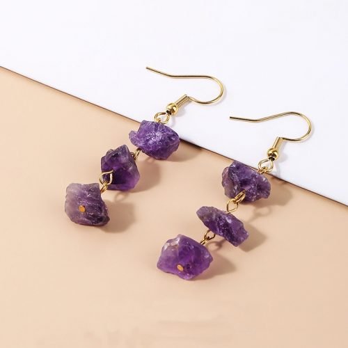 Amethyst Raw Earrings