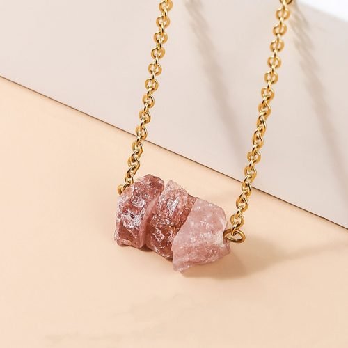 Strawberry Quartz Raw Pendant